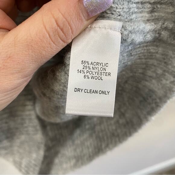 Lulus Heather Gray Knit Sweater Balloon Sleeve Size S Soft Cozy Fall Top - Picture 5 of 10